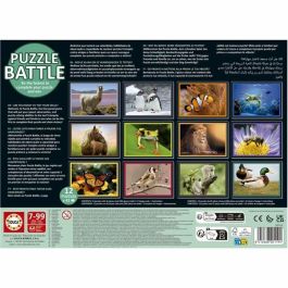 EDUCA EDU1747759505539 Puzzle Battle Jr Natura - 12 puzzles de 42 piezas con temática de naturaleza para niños +7 años