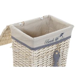 DKD Home Decor Cesta Mediterraneo Beige Azul 47 x 35 x 56 cm Set de 5