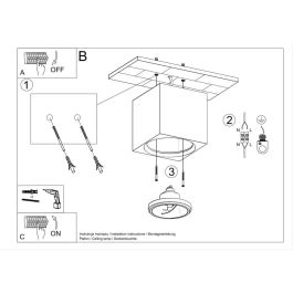 Lámpara de Techo Seida SOL-SL.0850 Plafón Cerámico Cuadrado para Iluminación de Interiores, Diseño Único y Puntos de Luz Originales