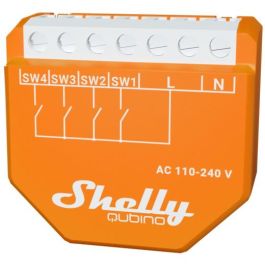 Shelly Wave i4 Interruptor inteligente Inalámbrico Z-Wave Activador de escenas Plástico Mate 110-240V