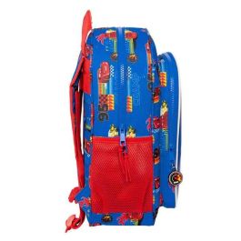 Mochila Escolar Cars Race ready Azul 32 X 38 X 12 cm