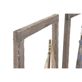 DKD Home Decor Decoración de Pared Atlantico Azul Blanco 8 x 50 x 30 cm (2 Unidades) Led Mdf