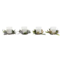 Velas DKD Home Decor Dorado Plateado Navidad 10 x 10 x 7 cm (2 Unidades)