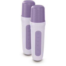 Bigben Party BIG3499550388824 Altavoz Karaoke Iluminado Lavanda, 30W Bluetooth, 2 Micrófonos Inalámbricos USB-C, Batería Li-on, Ecualizador