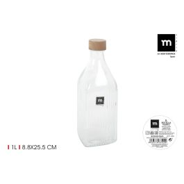 La Mediterranea Botella de Vidrio Cuadrada con Tapa de Metal Wood 1L (24 Unidades) Precio: 46.95000013. SKU: B1BXKGR9PG