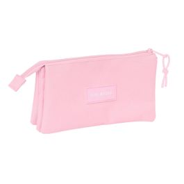 Real Madrid Portatodo Triple Rosa para Niña 22x12x3 cm