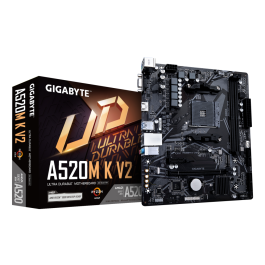 GIGABYTE Placa base A520M K V2 - Compatible AMD Ryzen, DDR4, PCIe Gen3 x4 M.2, LAN GbE, USB 3.2 Gen 1, Micro ATX Precio: 58.59000048. SKU: B15NTCQCVL