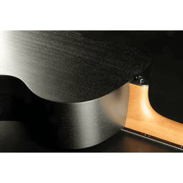 Lag Guitarra Acústica Folk Nylon Auditorium Negra Burst Tapa Abeto Engelmann Macizo Sapelli Open Pore