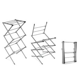 Tendedero Metálico Plegable y Extensible con 3 Alturas Cloxy InnovaGoods 11 barras Tendedero Metálico Plegable y Extensible con 3 Alturas Cloxy InnovaGoods 11 barras