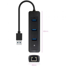 Nanocable 10.16.4604 Concentrador Hub USB 3.0 Plug & Play con 3 Puertos USB-A 3.0 (5Gbps) y Ethernet RJ45 Gigabit (1000Mbps) Negro Nanocable 10.16.4604 Concentrador Hub USB 3.0 Plug & Play con 3 Puertos USB-A 3.0 (5Gbps) y Ethernet RJ45 Gigabit (1000Mbps) Negro
