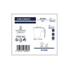 Caja 6 Tazas Vidrio Aroma Arcoroc 22 cL