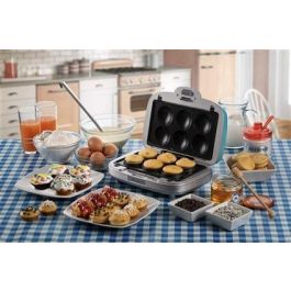 Ariete 1972/01 Sandwichera 3 en 1 para Sándwiches, Donuts y Cupcakes, Diseño Retro Azul
