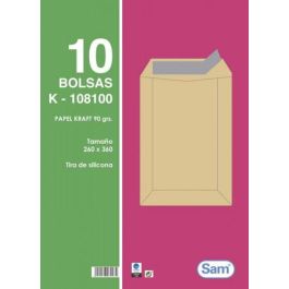 Sam Bolsas blancas con tira de silicona, papel Offset, 260x360 mm, 100 g, paquete de 10, ref. 665111 Precio: 8.90000012. SKU: BIX665111-P.10  A108100