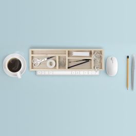 Home Deco Factory Bandeja Organizador Escritorio Natural 52x15x6 cm