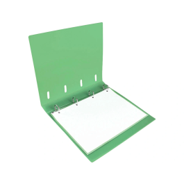 Liderpapel Carpeta con recambio A4, cuadro 5mm, 100 hojas 80g polipropileno, 4 anillas 40mm, cierre gomilla, color verde manzana