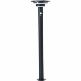 Brilliant BRI4004353437892 Poste de exterior LED y solar, con detector de movimiento, acero inoxidable y plástico, 4 W, Negro