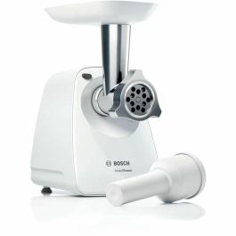 Bosch MFW2500W Picadora de carne SmartPower, 350W de potencia, rinde 1,7 kg/min, incluye 1 rejilla de trituración - Negra
