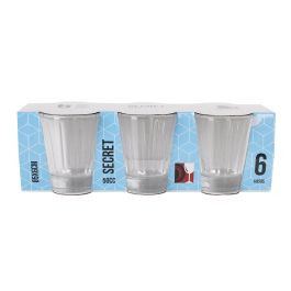 La Mediterranea Set 6 Chupitos Surtidos Secret, Vasos de Cristal 50 cc, Medidas Ø 5 x 6 cm (18 Cajas)