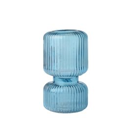 DKD Home Decor Jarron Verde Azul Rosa Cristal 12 x 12 x 21 cm (6 Unidades)