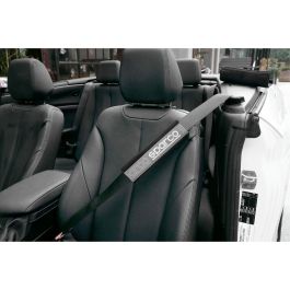 Sparco SPC1208GR Almohadillas de Cinturón de Seguridad, Juego 2 uds, Gris/Negro, Acolchadas con Velcro para Confort y Evitar Rozaduras