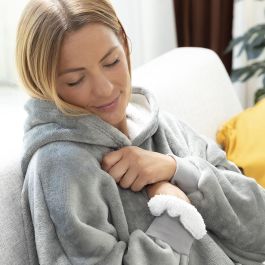 Pack Calentador de Pies Eléctrico 2 en 1 y Batamanta Sudadera Oversized con Forro Polar InnovaGoods