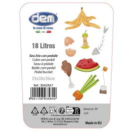 Inde Cubo de Pedal Ecoponto 18L con Tapa Blanca (5 Unidades)