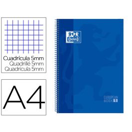 Oxford Cuaderno Classic Europeanbook 1 Write&Erase 80H A4+ 5x5 mm Microperforado T-Extradura Pack 5 Ud Azul Marino