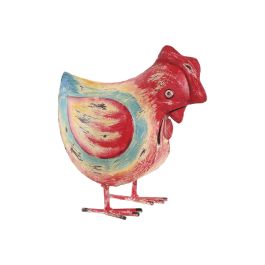 DKD Home Decor Figura Decoración Shabby Gallina de Metal Rojo Azul 15x26x24 cm - Pack 2 Unidades Precio: 31.69000043. SKU: B15QZ976QV