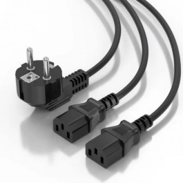 AISENS - CABLE ALIMENTACION CPU, CEE7/M-2xC13/H, NEGRO, 1.8M