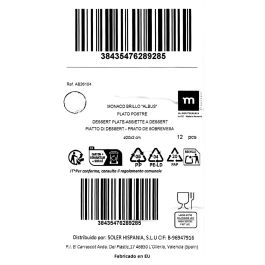 La Mediterranea Plato Postre Albus Monaco Brillo Ø20 cm (12 Unidades)