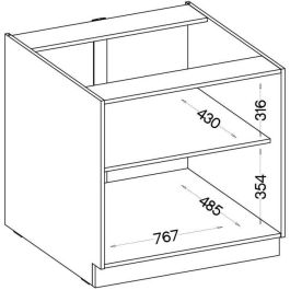 Mueble bajo - MODENA - 80 cm - 2 puertas batientes - Roble artesanal y negro mate - CUISINIER Mueble bajo - MODENA - 80 cm - 2 puertas batientes - Roble artesanal y negro mate - CUISINIER