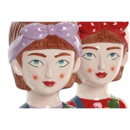 DKD Home Decor Macetero Multicolor Cerámica 15 x 10 x 9 cm (2 Unidades)