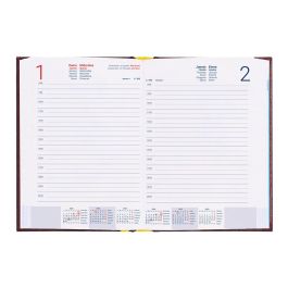 Agenda Encuadernada Liderpapel Corfu A5 2025 Dia Pagina Color Rojo Papel 60 gr