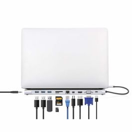 MANHATTAN USB-C Docking Station 11 en 1 MST para 3 Monitores