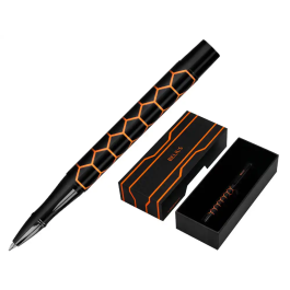 Belius Legacy Boligrafo de Aluminio Diseño Hexagono Naranja Cuerpo Negro Tinta Azul Caja de Diseño Precio: 16.50000044. SKU: B1J48JJGT3