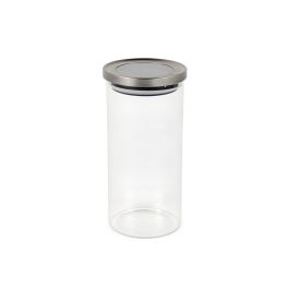 La Mediterranea Tarro Borosilicato Tapa Acero Inoxidable 1350 ml 10.8x10.8x21 cm