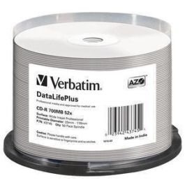 Verbatim CD-R 52x DataLifePlus, 700MB, 50pk Spindle, No ID Brand Precio: 40.49999954. SKU: B1E4Z86VAL