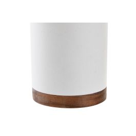 DKD Home Decor Vaso Basicos Blanco Marron Resina Acacia 2 Unidades 7 x 10.6 x 7 cm