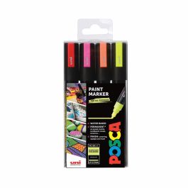 POSCA PC-5M Marcador UNI Set 4 Neón Colores Surtidos: Naranja, Rosa, Rojo, Amarillo, Tinta Base Agua Punta Redonda Precio: 32.58999964. SKU: B17W6R6RLK