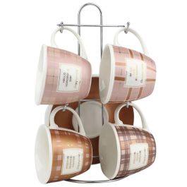 DKD Home Decor Taza de Cafe Rosa y Marron 9 x 7 x 12 cm Set de 4 piezas 210ml New Bone Apto Microondas Lavavajillas Precio: 12.00078. SKU: S3036869
