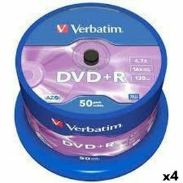 DVD+R Verbatim 4,7 GB 16x 50 Piezas (4 Unidades) DVD+R Verbatim 4,7 GB 16x 50 Piezas (4 Unidades) Precio: 135.7899994. SKU: B1ALEZMS3S