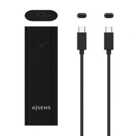AISENS ASM2-020B Caja Externa SSD M.2 NVMe USB 3.2 Gen2 (10Gbps) Tipo C hasta 2TB Aluminio Negro. Instalación sin Herramientas
