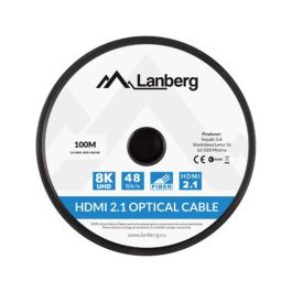 LANBERG CA-HDMI-30FB-1000-BK Cable HDMI 100 m HDMI Tipo A Macho Negro Versión 2.1 48 Gbit/s