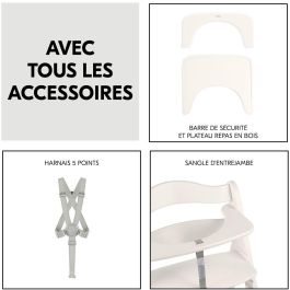 Hauck Trona Beta+ Evolutiva 6 Meses a 90 Kg Madera FSC Arnés 5 Puntos Ruedas Blanco HAU1718239207308