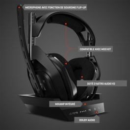 Auriculares ASTRO Astro A50 - Inalámbricos - Diseño montado en la cabeza - Estéreo - Negro - Alcance 914,4 cm - 20 Hz / 20 kHz - Auriculares ASTRO Astro A50 - Inalámbricos - Diseño montado en la cabeza - Estéreo - Negro - Alcance 914,4 cm - 20 Hz / 20 kHz -