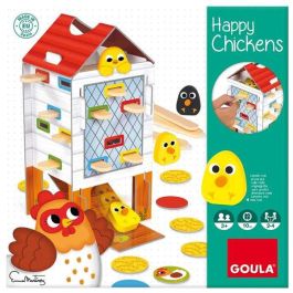 Juego habilidad happy chickens de madera goula, encuentra los pollitos retirando los palos