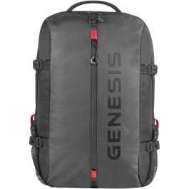 GENESIS Pallad 410 Mochila para Portátil 15.6" Universal, Impermeable, Poliéster 1680D, Senderismo Urbano Negro
