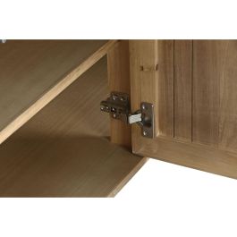 DKD Home Decor Buffet Balines 3 Puertas 1 Estantería Desmontable Mueble Madera Paulownia y Metal Natural Negro 170 cm Ancho x 40 cm Fondo x 80 cm Alto
