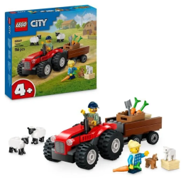 Lego 60461 Tractor agrícola rojo con remolque y oveja - Juego para niños a partir de 4 años