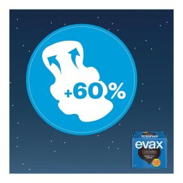 Evax COTTONLIKE Compresas Noche con Alas, 60% Más Cobertura Trasera, Perlas Antiolor y Núcleo Superabsorbente - 9 unidades